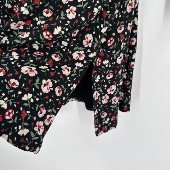NWT J. Jill Women's Wherever Floral Crew Neck 3/4 Sleeve Blouse Black XL Petite - Picture 5 of 12
